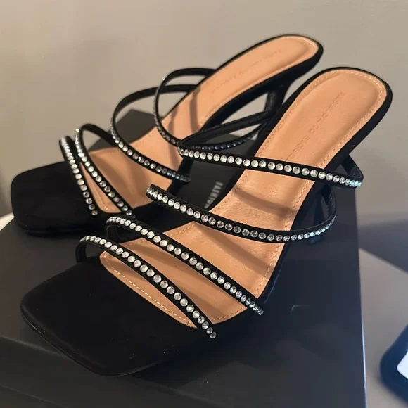 Open Toe Rhinestone Heels - Picture 1 of 4